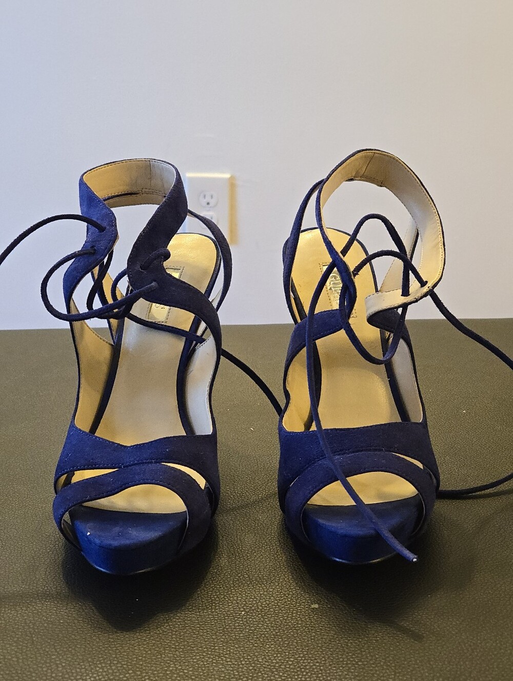 Guess Blue Suede Platform Size 7.5